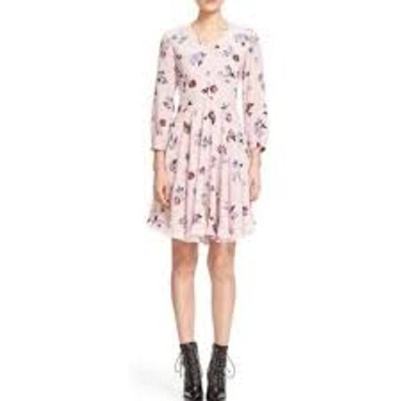 NWT Rebecca Taylor Silk Bellflower Floral Dress Blush Pink Size 10 - Picture 1 of 9